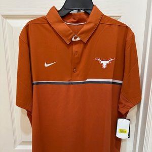 NEW Univ of Texas Nike Dri Fit Golf Shirt